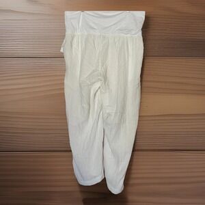 NWT Old Navy Maternity Gauzy White Fold Over Beach Vacation Pants XL Palazzo